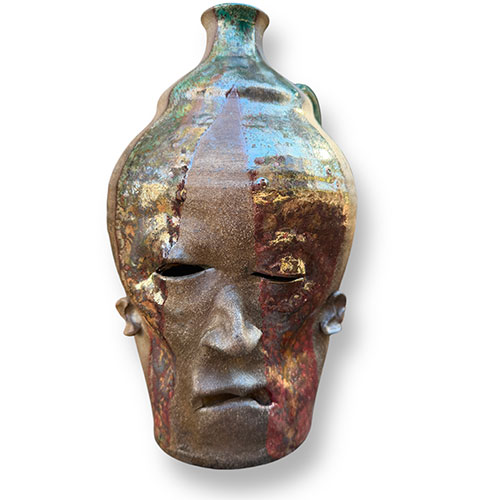 Feliciano Abaurre 11" Raku Face Jug DP6046